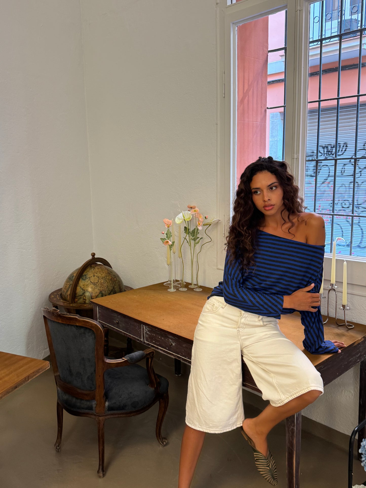 Blue Striped Top