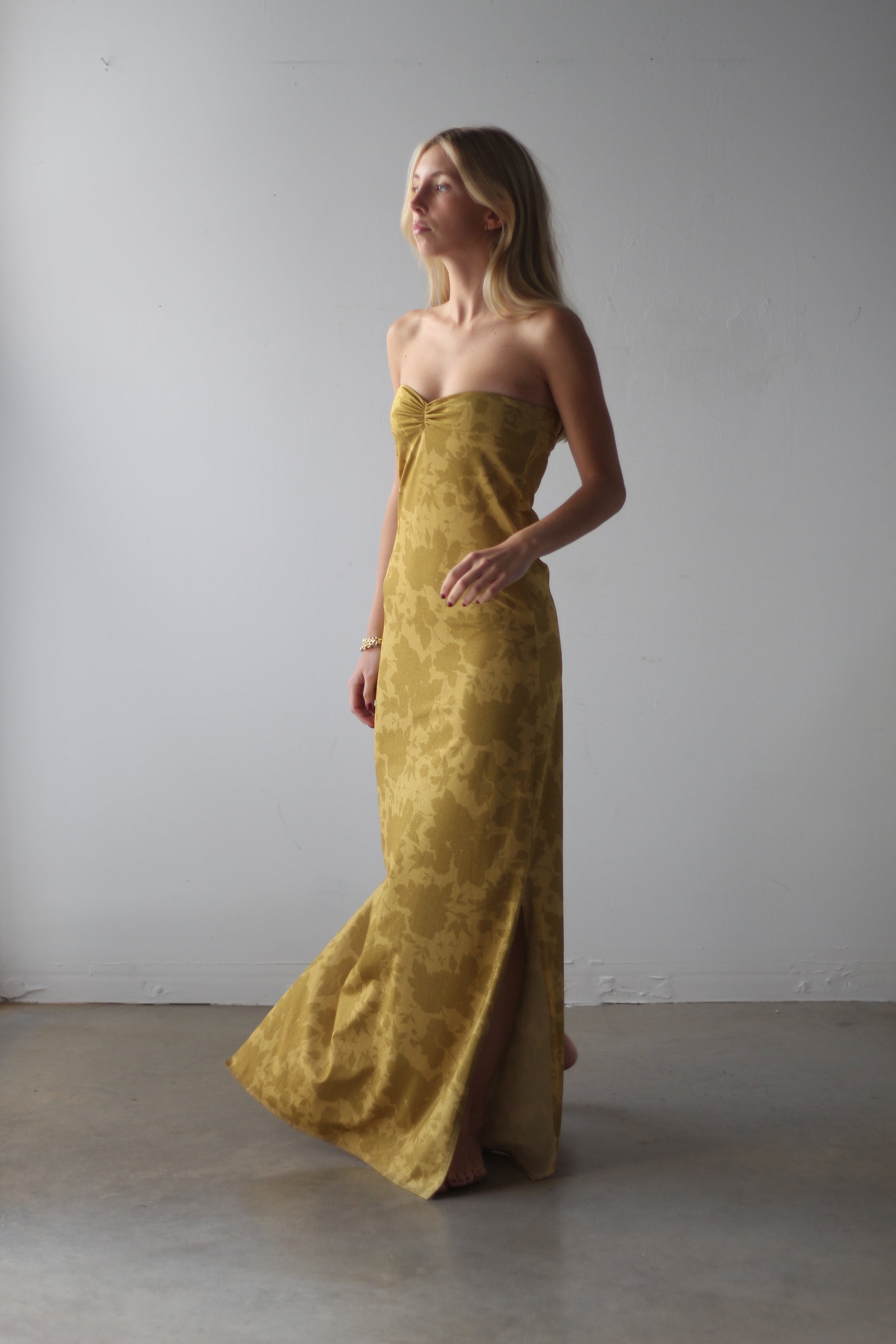 Bellini long dress in Gold